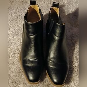 Women's Black Leather Ankle Boots